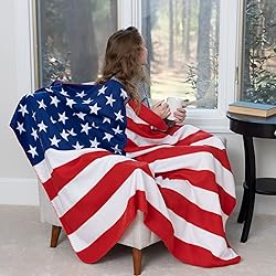 American Flag Throw Blanket - Plush Polyester
