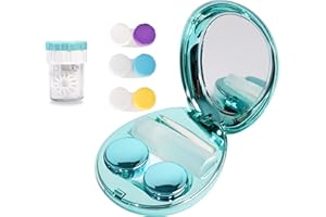 cauyuan Contact Lens Case，Portable Travel Contact Lens Box with Mirror Tweezers Remover Tool Solution Bottle for Travel & Home