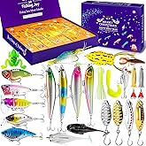 Fishing Advent Calendar 2025 - Christmas Countdown 24 Days Fishing Lures Gifts Set for Adult Men Teen Boys, Xmas Holiday Surprise Gift Advent Calendar