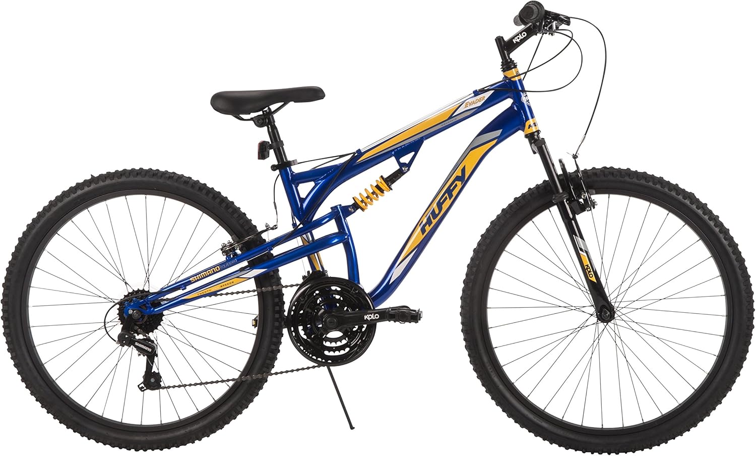 blue huffy mountain bike