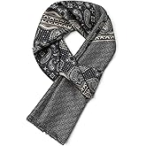 SHIROUYU Men's Silk Twill Scarf - 100% Mulberry Silk, Luxurious & Silky Soft, Extra Long for Warmth (Gift Packaged)