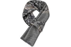 SHIROUYU 100% Mulberry Silk Twill Men's Silk Scarf - Luxurious Silky Soft Warm Long Silk Scarf for men - With Gift Packed