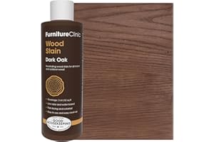 Furniture Clinic Wood Stain | Dark Oak | Water Based | Fast Drying, Low Odor, & Non-Toxic | for Indoor & Outdoor Furniture and More | Multiple Finishes | (8.5oz / 250ml)