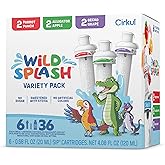 Cirkul Wild Splash Stevia Flavor Water Variety Pack, Makes 36 Drinks, No Sugar, Zero Calorie Drink Mix, (2 Parrot Punch, 2 Alligator Apple, 2 Gecko Grape)
