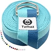Tumaz Yoga Strap for Stretching with Adjustable D-Ring, 6/8/10 ft | Adjustable D-Ring | Soft Cotton Blend | 15+ Colors | Non-Elastic Yoga Belt for Pilates Stretching &amp; Physical Therapy