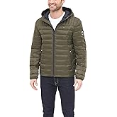 Tommy Hilfiger Men's Water Resistant Ultra Loft Filled Hooded Puffer Jacket, Olive, Small