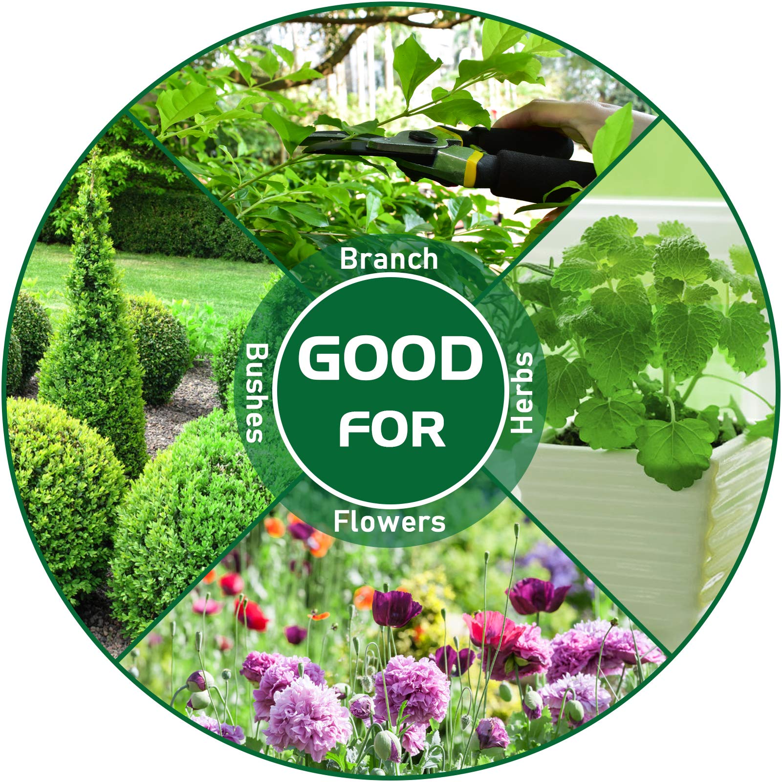 KORAM Bypass Pruning Shears Heavy Duty Hand Pruner with Garden Gloves - Ergonomic Handles Stainless, Steel Blades Garden Shears for Branch, Hedge, Shrub & Bush