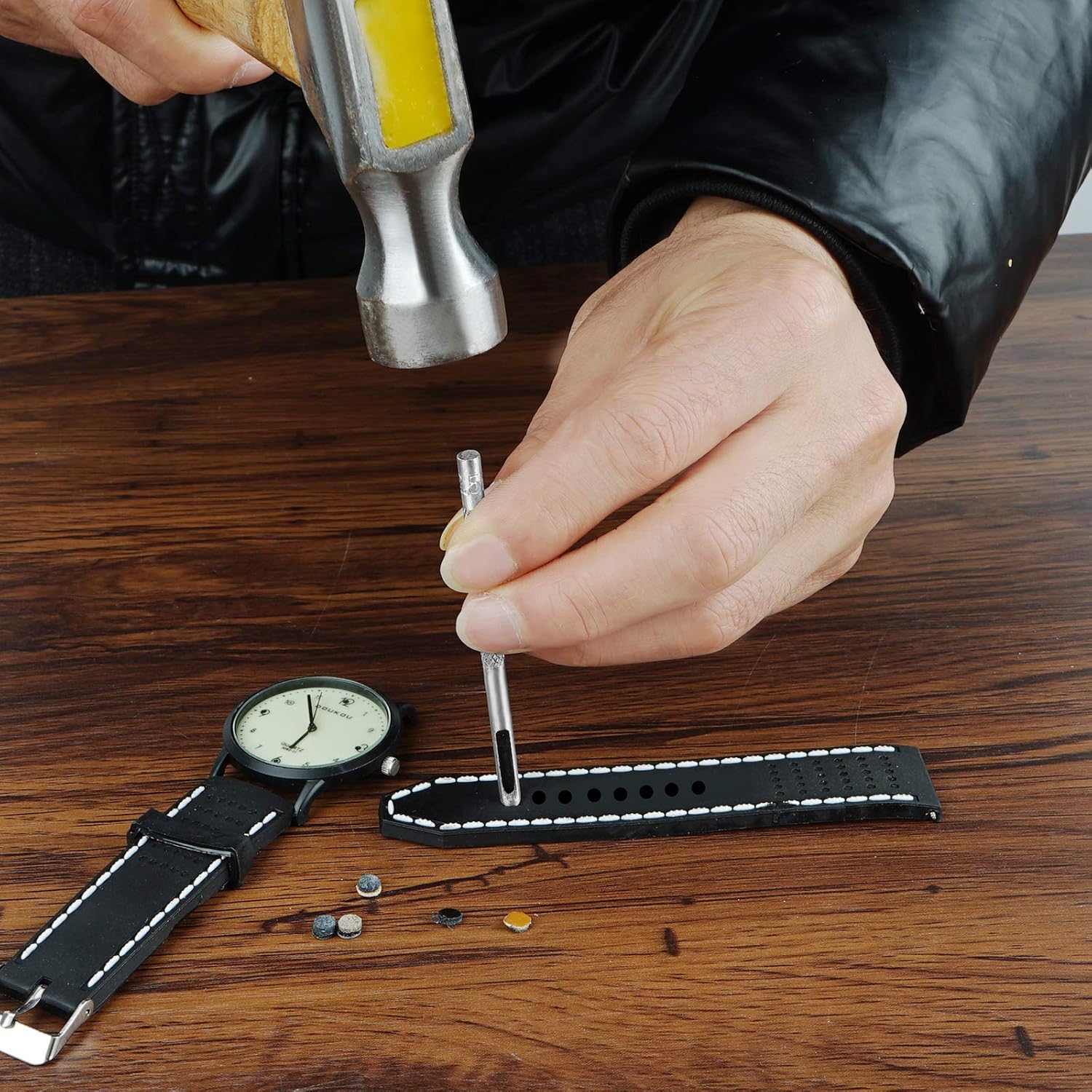 6 Pcs Leather Hole Punch (1.5mm-4mm) Hollow Punch Set，Leather Punch Tool， Leather Working Tools for Leather Watch Band, Leather, Gasket Belt, Fabric, Canvas Paper Plastics.: Industrial & Scientific