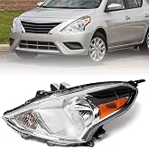 Huray Halogen Headlight Assembly Fit for Nissan Versa 2015-2019 LH | OE Factory Projector Headlamp Replacement Left Driver Side