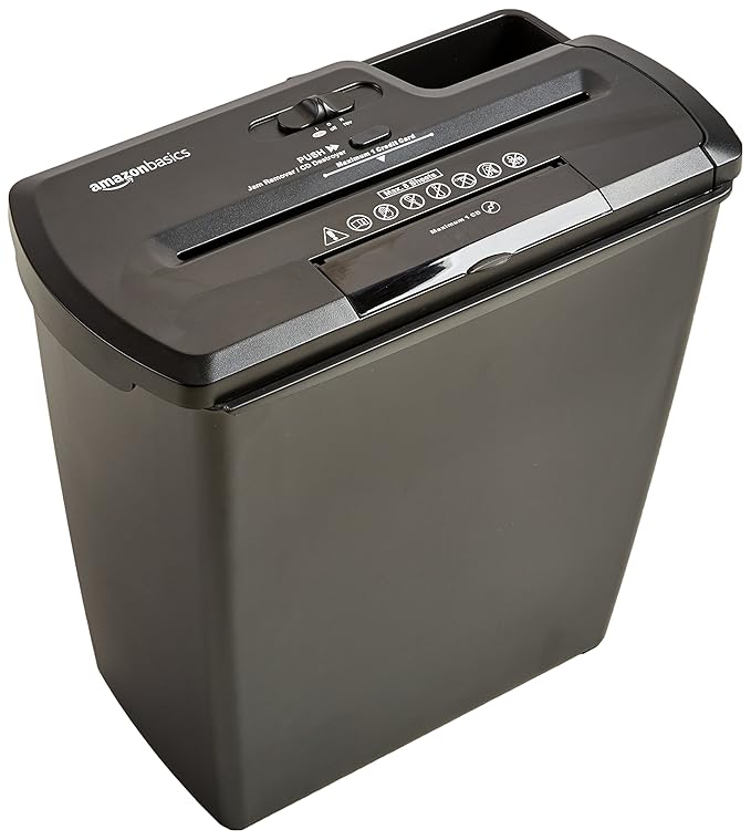 AmazonBasics 8Sheet StripCut Paper, CD, and Credit Card Shredder