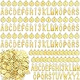 Yinkin 8 Sets/ 208 Pieces Mixed Alphabet Charms Round Letter Pendants A-Z Initial Letter Metal Charms for Jewelry Making and DIY Crafting
