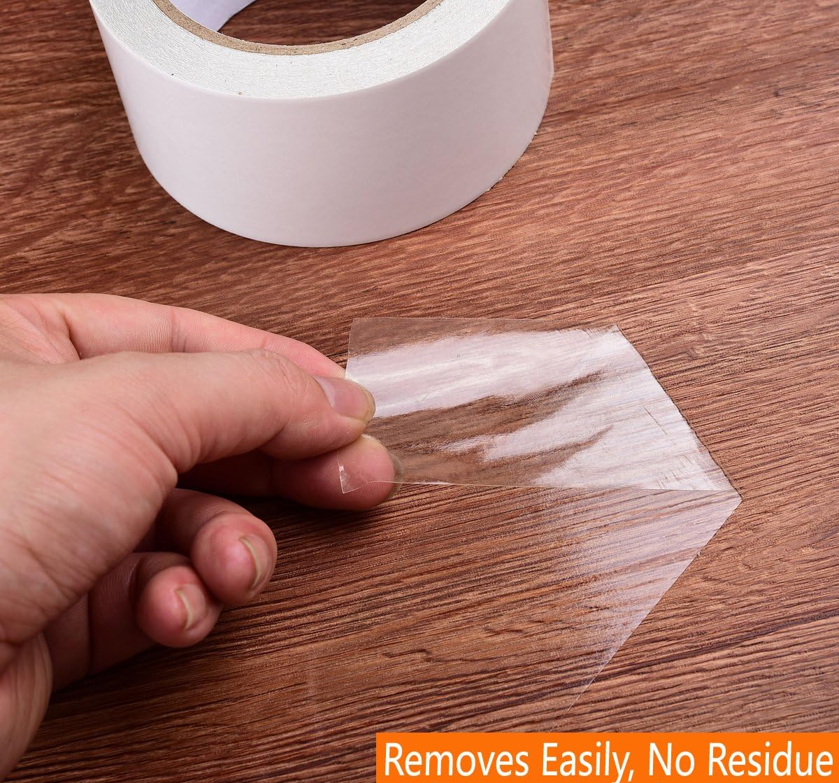 Removable Clear Double Sided Sticky Tape- No Residue, 2 Inches x 20 Yards : Office Products