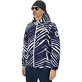 Zubaz NFL Adult Men and Women's Team Color Zebra Striped Bleacher Blazer Snow Jacket (X-Small - 3X-Large)
