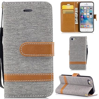 Ooboom® iPhone 5SE Hülle Stilvoll Flip PU Leder Handy Tasche Case Cover Schutzhülle Wallet Brieftasche Ständer für iPhone 5SE