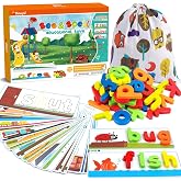KMUYSL See & Spell Learning Toy, Spelling Game for Kids Ages 3-6 | CVC Word Builder with Alphabet Cards for Preschool Learnin