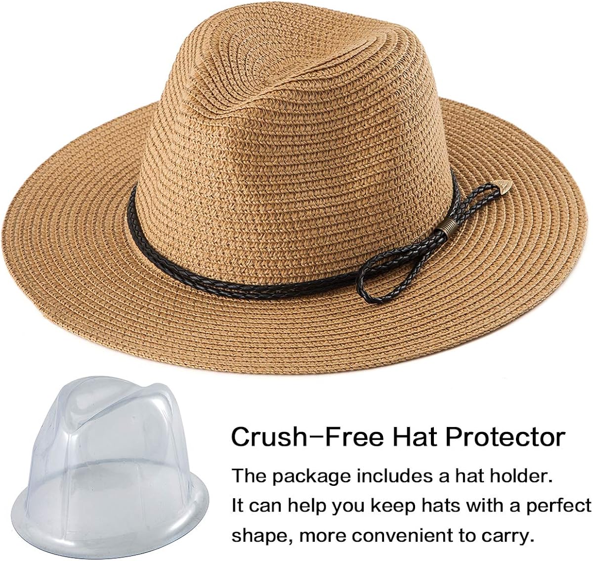 Wide Brim Fedora Hat Men Panama Straw 