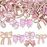 SmallCat Bow Charms for Jewelry Making, Alloy Enamel Bowknot Charms, Tiny Cute Bow Pendants Decoration for DIY Earrings