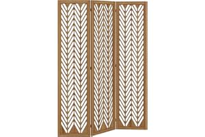 HOMCOM 3 Panel Room Divider, 5.6ft Tall Indoor Wood Portable Folding Privacy Screens, Hinged Freestanding Partition Wall Divi