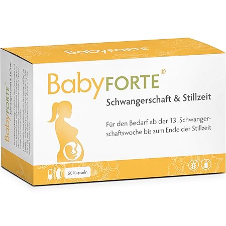BabyFORTE Schwangerschaft & Stillzeit - ab 13. Woche bis Ende Stillzeit - 60 Kapseln - Schwangerschaftsvitamine + Omega 3 Fet