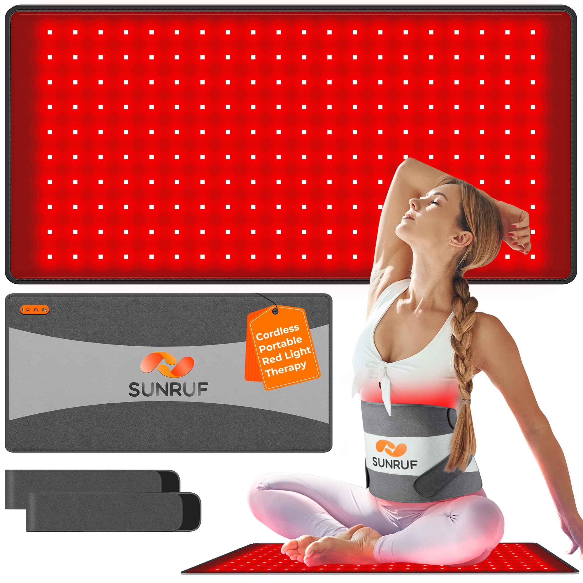 Photo 1 of Cordless Red Light Therapy for Body, Portable Light Therapy Pad, 660&850nm Infrared Light Therapy for Back Waist Shoulder Knee Joint, Home Outdoor Using, Gifts for Women Men (25.2"x13")