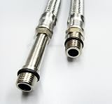AK Monobloc Tap Tail Connector Flexible Hose M8 x 15mm Compression 500mm Pair view 7