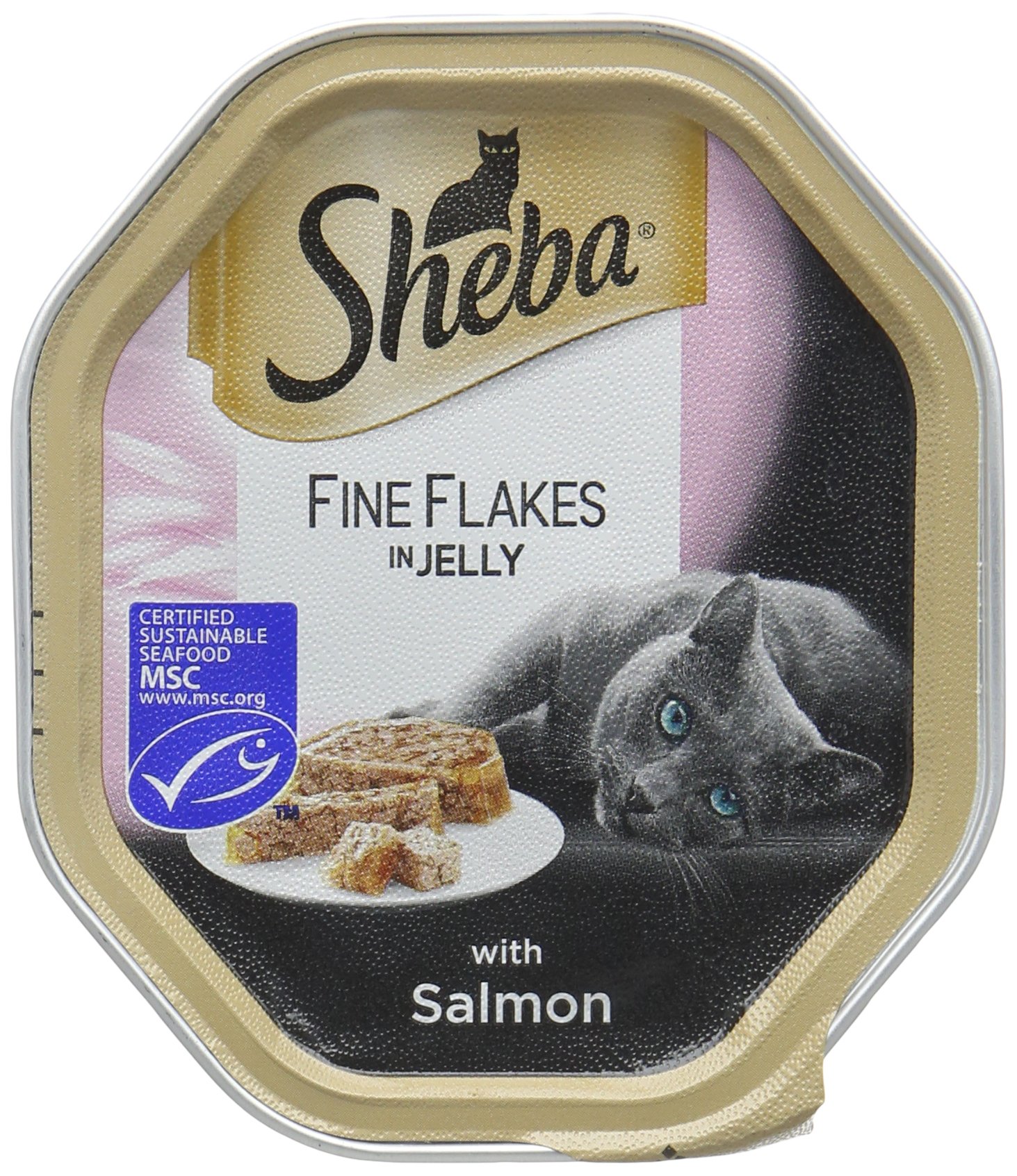 Sheba Fine Flakes Wet Cat Food with Salmon in Jelly, 18x85g