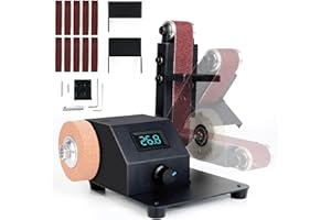 OUYANG Twotrees Mini Belt Sander, 350W Electric Sander, 1.2x15in Belt Bench Grinder Comes With 10 Pieces of Sanding Belts, Suitable for Grinding Tools Such as Metal, Wood, Aluminum, Etc