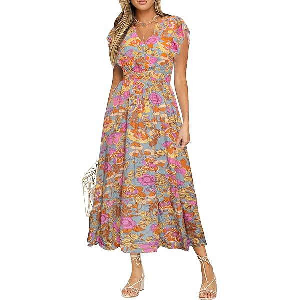 Amazon.com: Bengbobar Easter Dress for Women Linen Dress Bunny Eggs Print  Dresses Flroal Flowy Beach Crewneck Summer Casual Maxi Dresses Purple Dress  : Clothing, Shoes & Jewelry