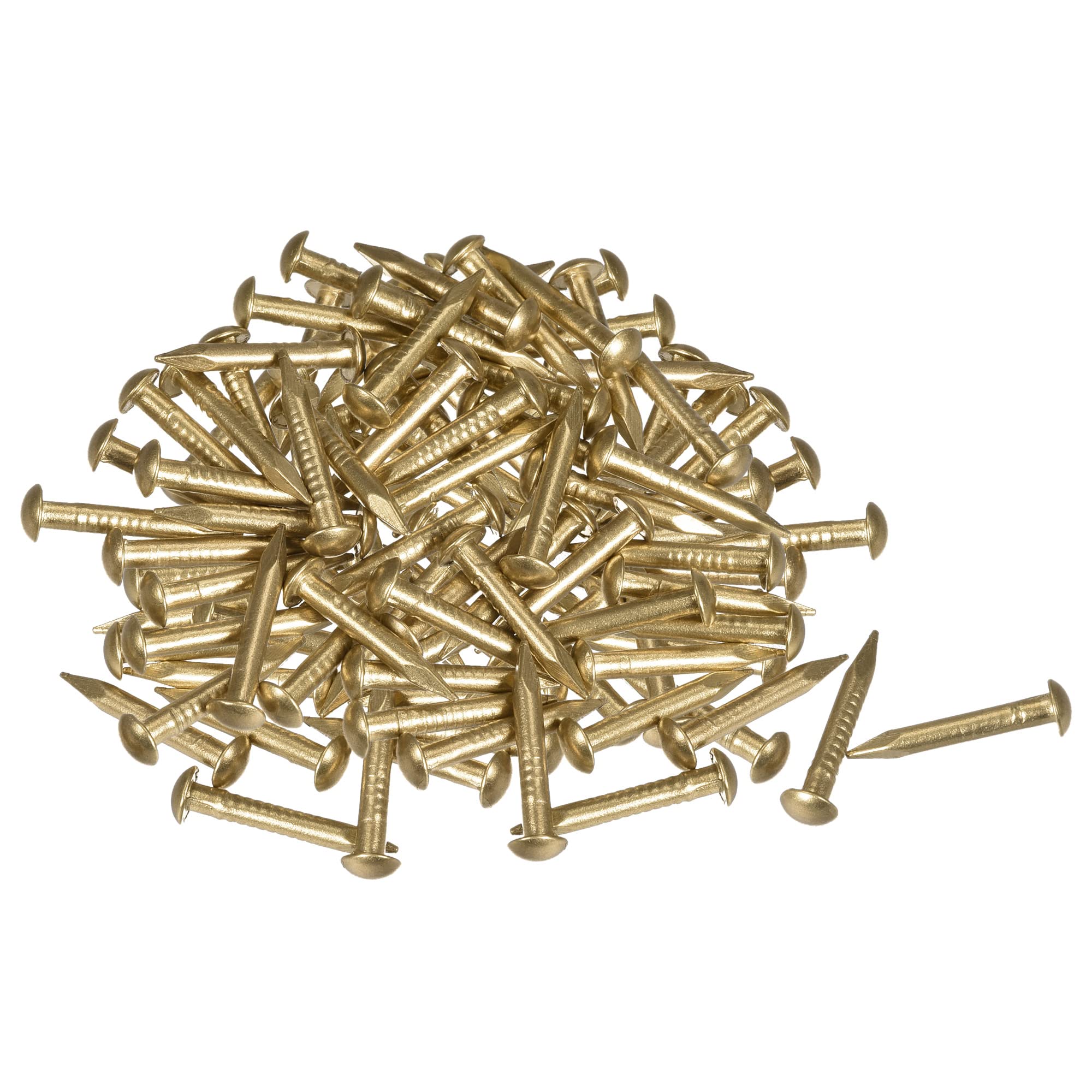 sourcing map Small Tiny Brass Nails 2x15mm for DIY Decorative Pictures Wooden Boxes Household Accessories 100pcs