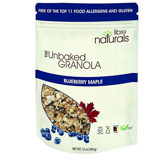 Libre Naturals Blueberry Maple Unbaked Raw Granola (Nut Free, Gluten Free)