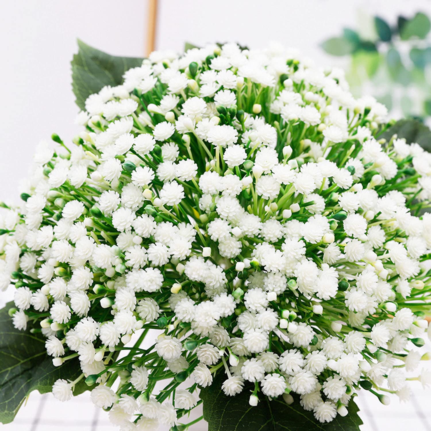 LGEGE Gypsophila Artificial flowers, Baby's Breath Flowers Bouquets - 6 Pcs Babies Breath Flower Bulk, Fake But Real Touch Perfect for Wedding Decoration DIY Wreath Floral Arrangement