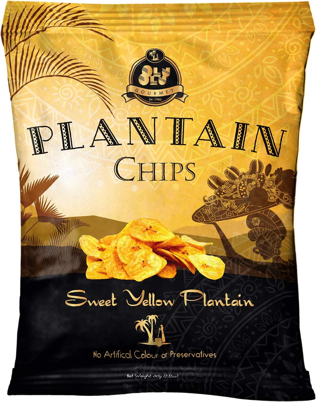 Olu Olu Plantain Chips Sweet Yellow, no Artificial Colour or
