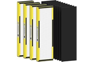 FMDZFL 4 Pack FLT4825 HEPA Filter B Replacement Compatible with AC4825 AC4825E AC4300 AC4800 AC4880 AC4900 AC4850, 4 True HEPA Filters & 6 Activated Carbon Pre-filters