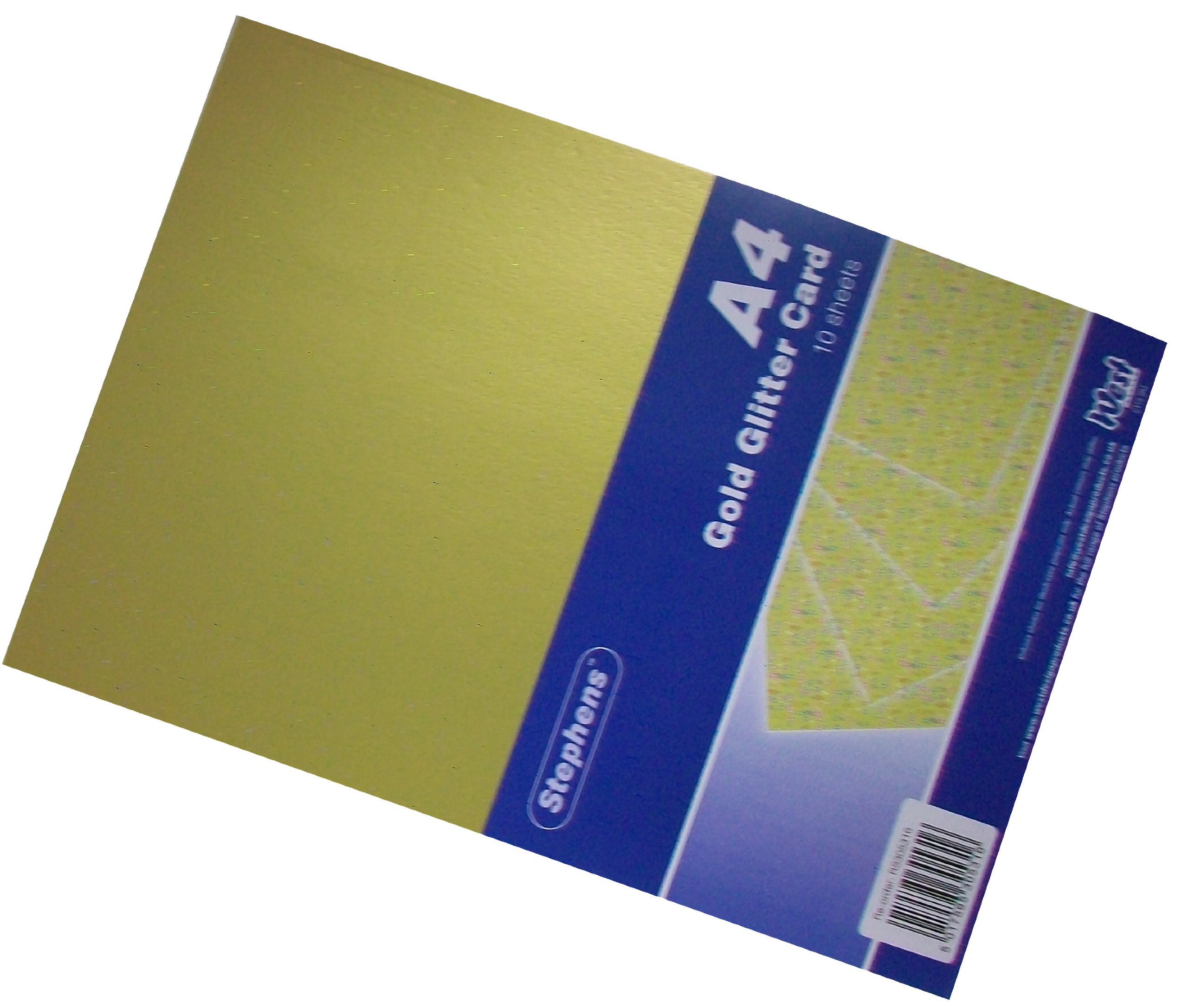 Stephens Glitter Board Card Gold Coloured A4 220gsm 10 Sheets, Ideal For Scrapbook Crafting, Card Making, Embossing, Embellishing, Sparkly Foil Shiny Finish