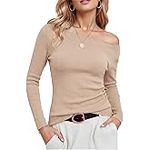 Arach&Cloz Women's Wool Blend Off The Shoulder Sweaters Ruched Slim Fit Date Top 2026
