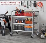 ybaymy 3 Tier Stainless Steel Trolley 750x400x835mm Kitchen Cart view 4