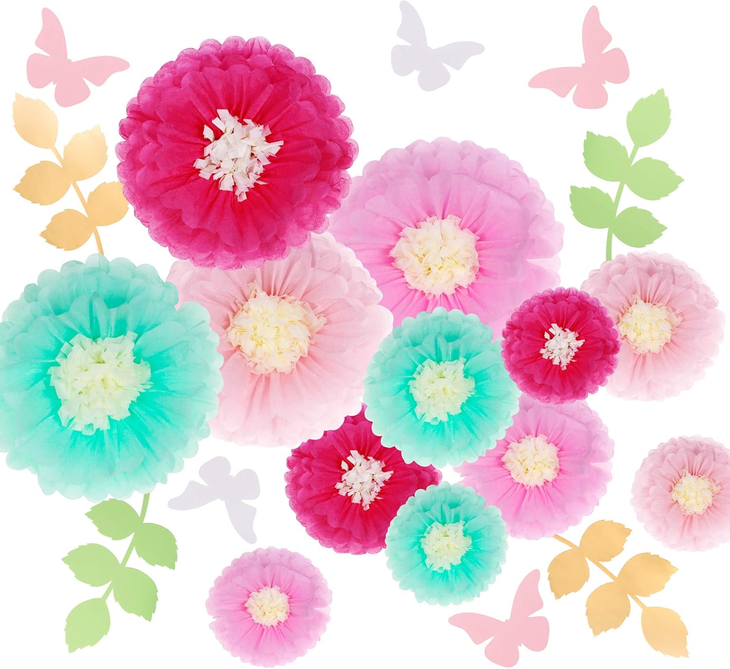 Fonder Mols 12pcs Tissue Paper Flowers Decorations for Wall