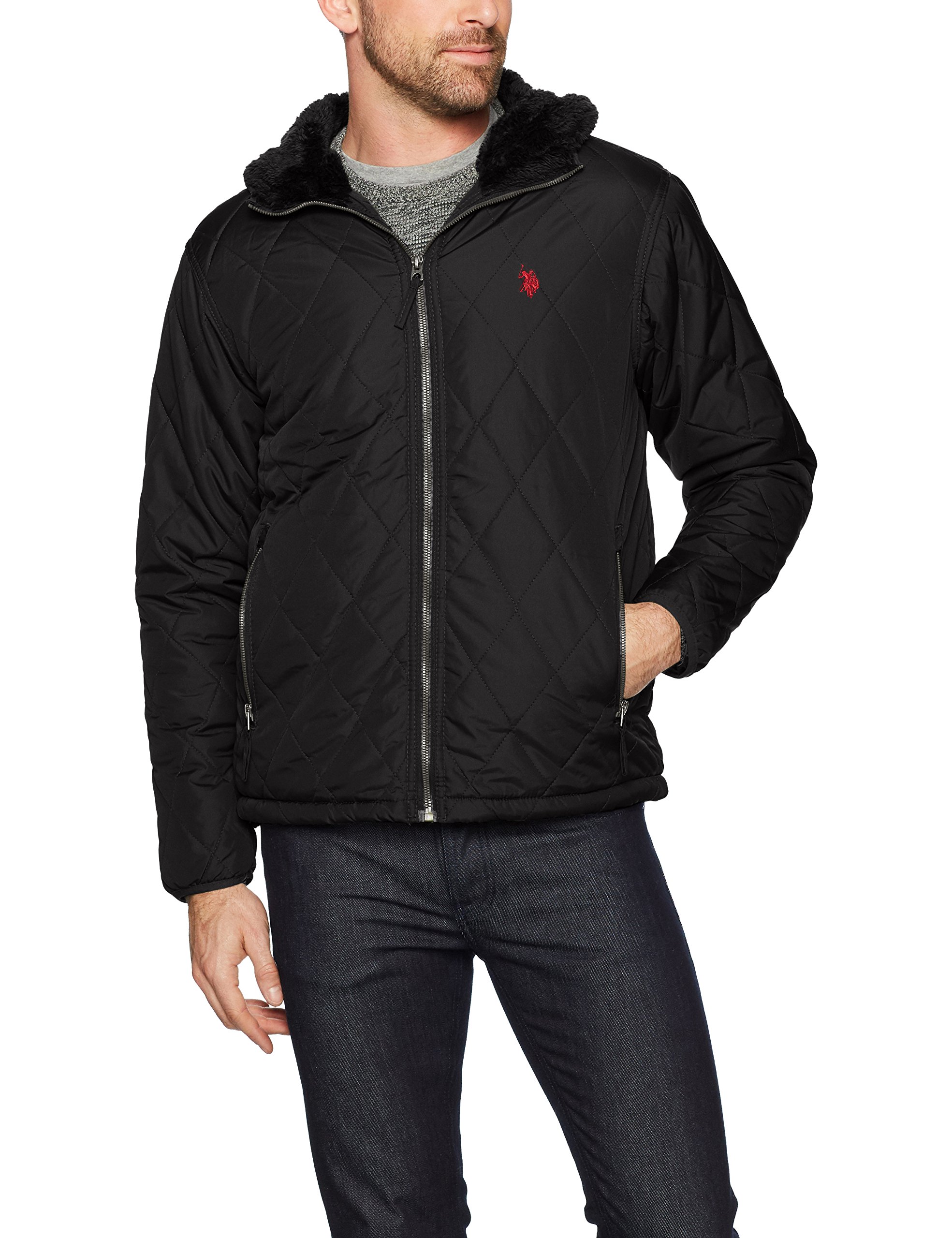 U.S. Polo Assn.. Mens Standard Quilted Jacket, Black 5970, M Homer's Coat