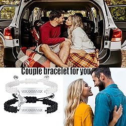 Matching Bracelets for Him and Her - Long Distance