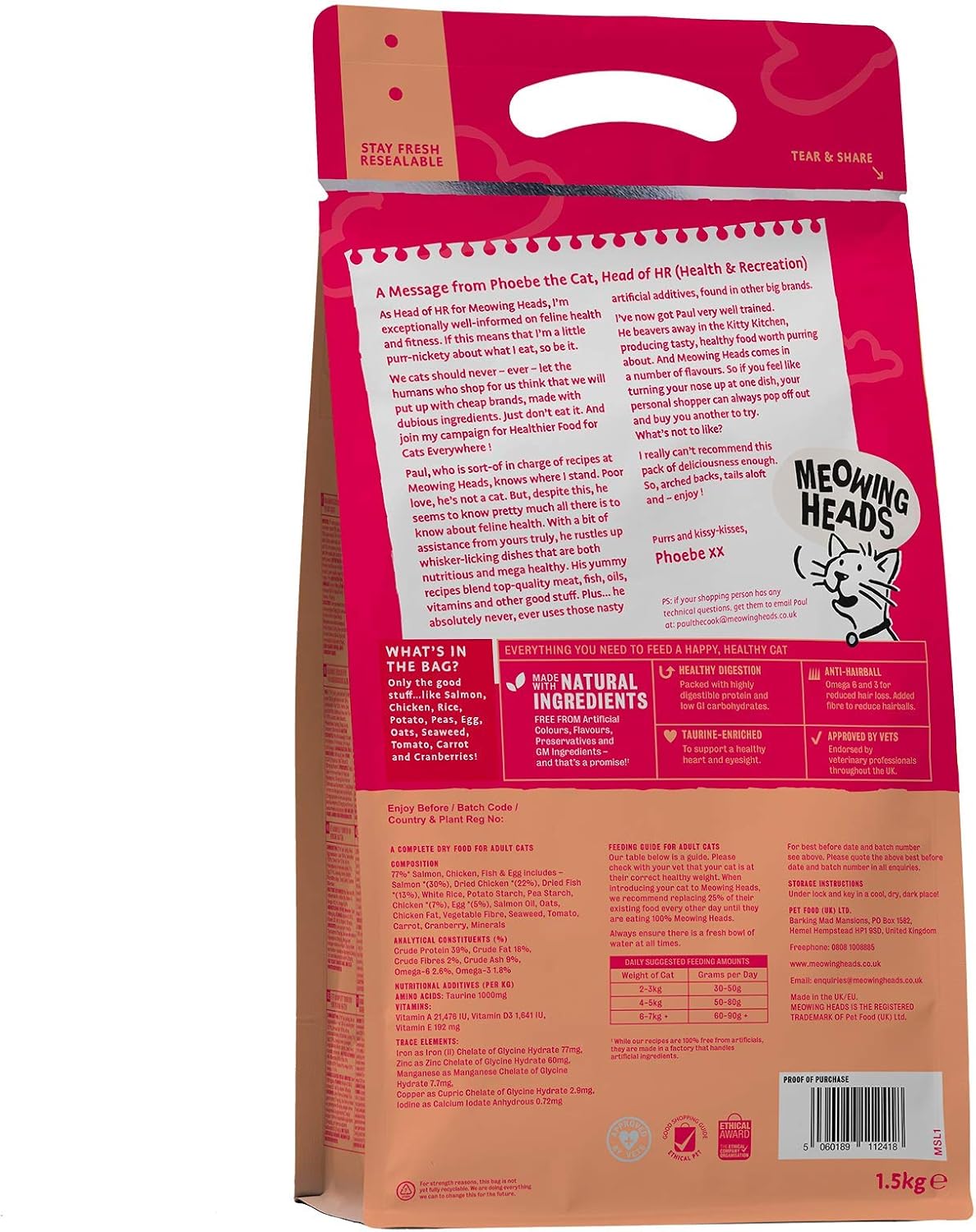 Meowing Heads So-fish-ticated Salmon 1.5kg x 1, May Vary, 1.5 kg (Pack of 1) - Image 3