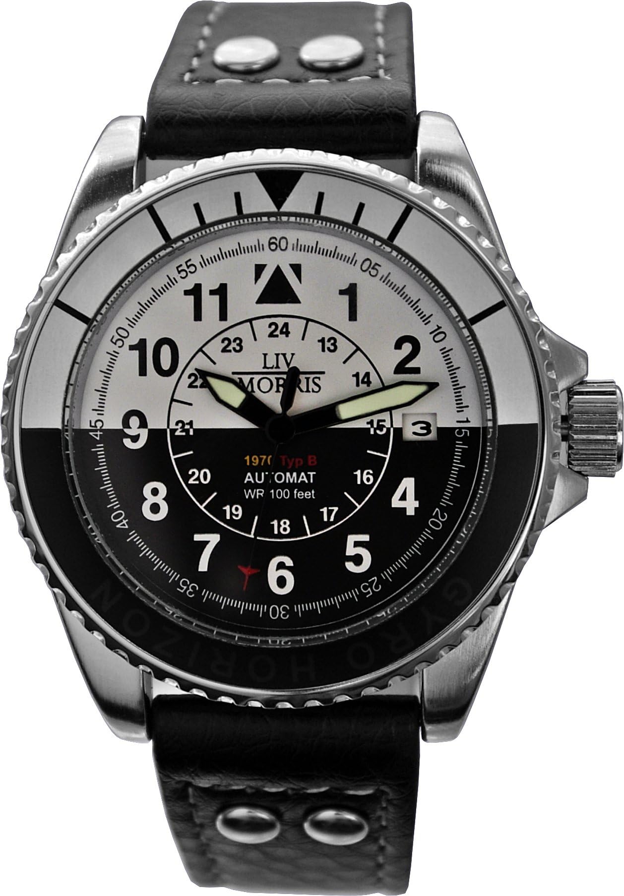 Liv Morris 1970 gh04lbbk 610098076063 – Wristwatch Men's, Leather Strap