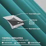 Deconovo Super Soft Pencil Pleat Curtains Blackout Turquoise 90 x 54 Two Panels view 5