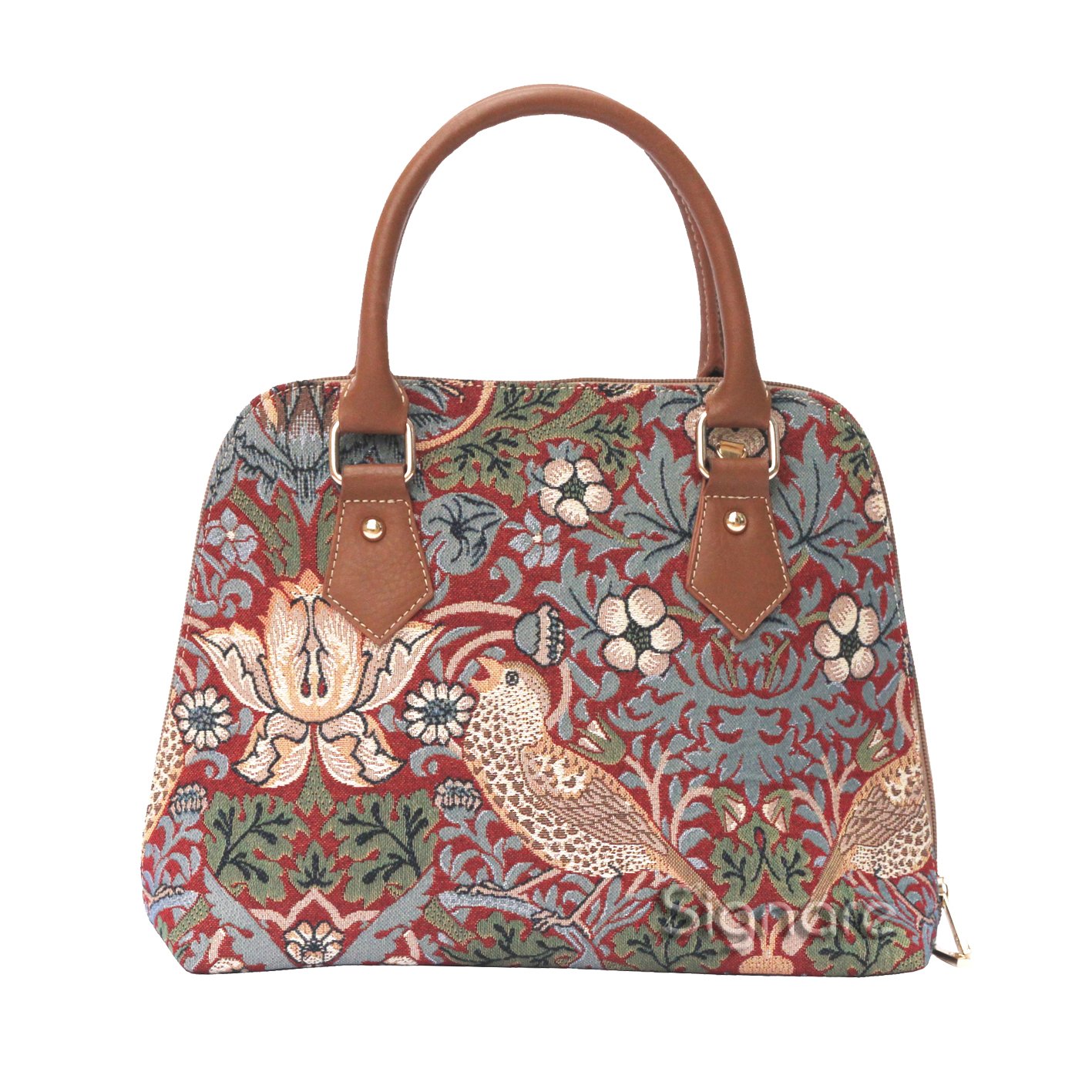 Willam Morris Tapestry Fashion Handbag/Shoulder bag/Cross-body bag in Strawberry Thief (Red) by Siganre โ image 1