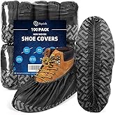 squish Shoe Covers Disposable Non Slip, 100 Pack(50 pairs) Thick Extra Disposable Boot Covers Slip Proof Shoe Cover for Indoors Outdoors Recyclable Protector Covers Fits Virtually Most Shoes