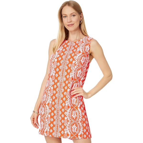 Lilly Pulitzer, Womens, Deacon 3/4 Sleeve V-Neck, Multi Flitting About, 6  at Amazon Women's Clothing store