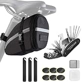 LoneRobe Bike Saddle Bag with Repair Tool Kits, Bicycle Saddle Bag with Repair Set, Bike Bag Under Seat, Bike Seat Bag, Bike Storage Bag with 16-in-1 Multifunction Tool Kits