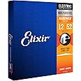 Elixir Strings, Electric Guitar Strings, Nickel Plated Steel with NANOWEB Coating, Longest-Lasting Bright Tone with Comfortable Feel, 6 String Set, Heavy 12-52