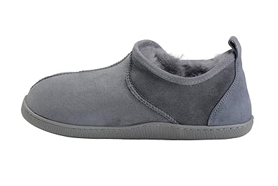 Vogar Herren Lammfell Hausschuhe Echtleder Gefuttert Wolle Pantoffeln Schlappen Schuhe B005