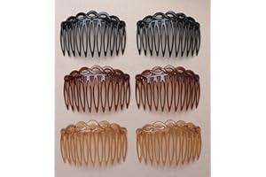 6 Pcs 11 Teeth Hair Side Combs 8.2 x 5.3 cm Tortoise French Twist Hair Barrettes Supplies for Women Fine Thin Thick Long Hair