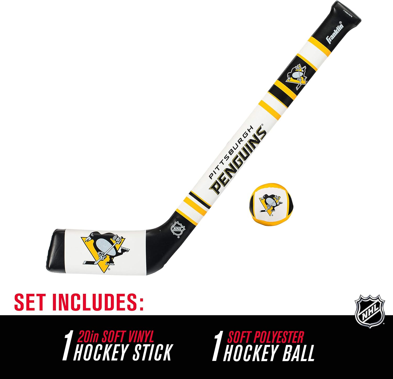 Franklin Sports NHL Pittsburgh Penguins Mini Soft Hockey Stick Set - NHL Team Soft Foam Mini Hockey Stick and Ball Set - Great Toy for Kids, One Size (6520F19) : Games : Sports & Outdoors